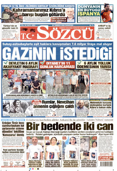 SÖZCÜ 20 Temmuz 2026 gazete manşeti