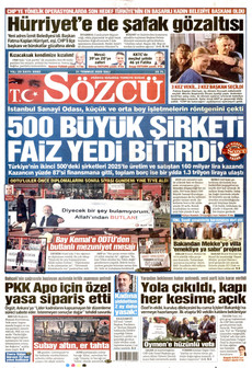 SÖZCÜ 21 Temmuz 2026 gazete manşeti