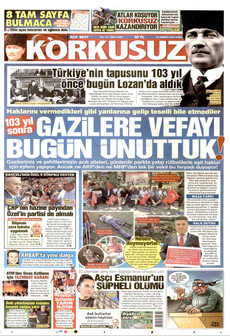 KORKUSUZ 24 Temmuz 2026 gazete manşeti