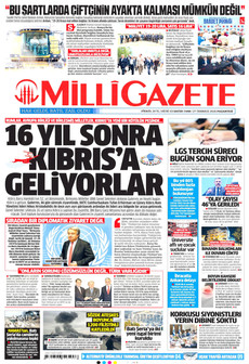 MİLLİ GAZETE 27 Temmuz 2026 gazete manşeti