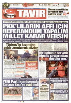 TAVIR GAZETESİ 9 Ağustos 2026 gazete manşeti