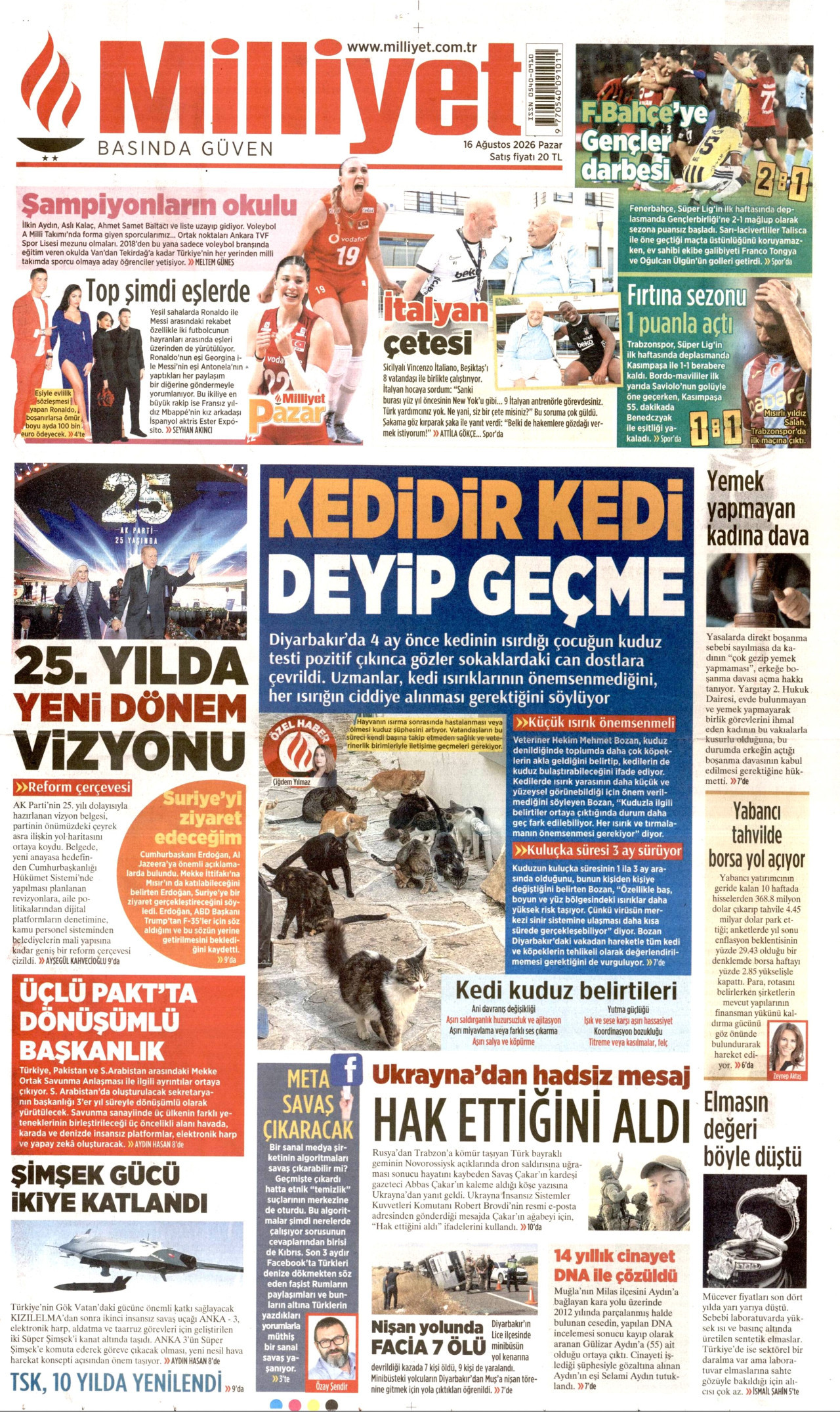 AKŞAM 16 Ağustos 2026 Gazete Manşeti Büyük