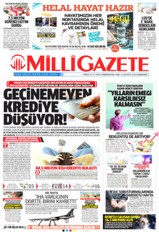 MİLLİ GAZETE 15 Ağustos 2026 gazete manşeti