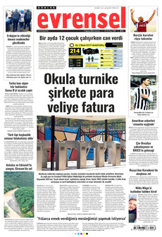 EVRENSEL 15 Ağustos 2026 gazete manşeti