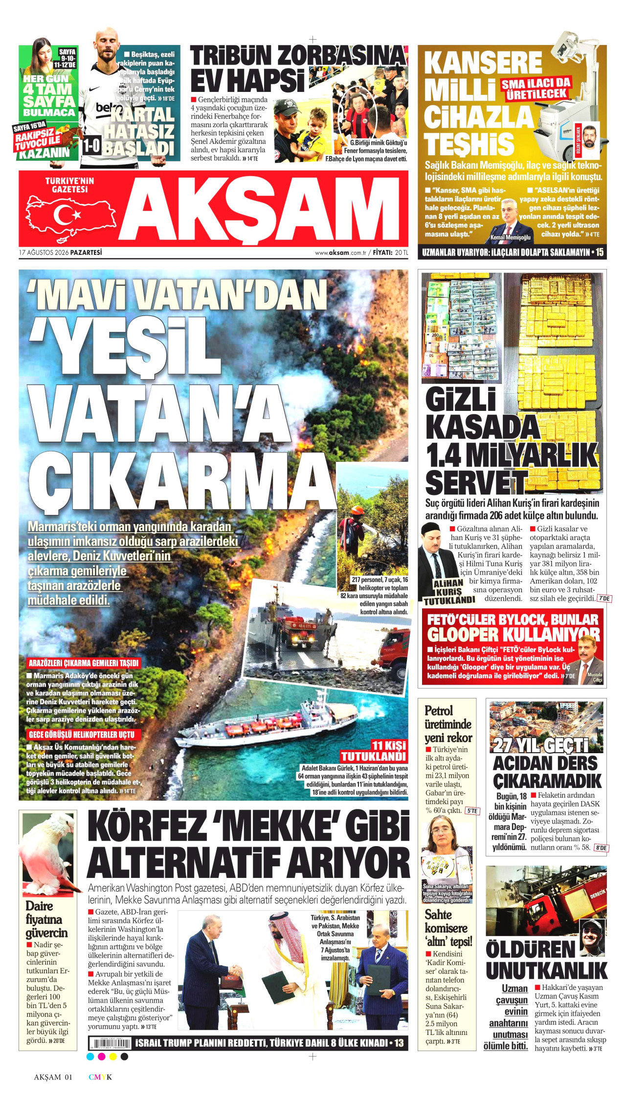 AKŞAM 17 Ağustos 2026 Gazete Manşeti Büyük