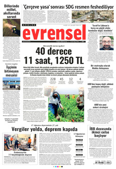 EVRENSEL 17 Ağustos 2026 Gazete Manşeti Küçük