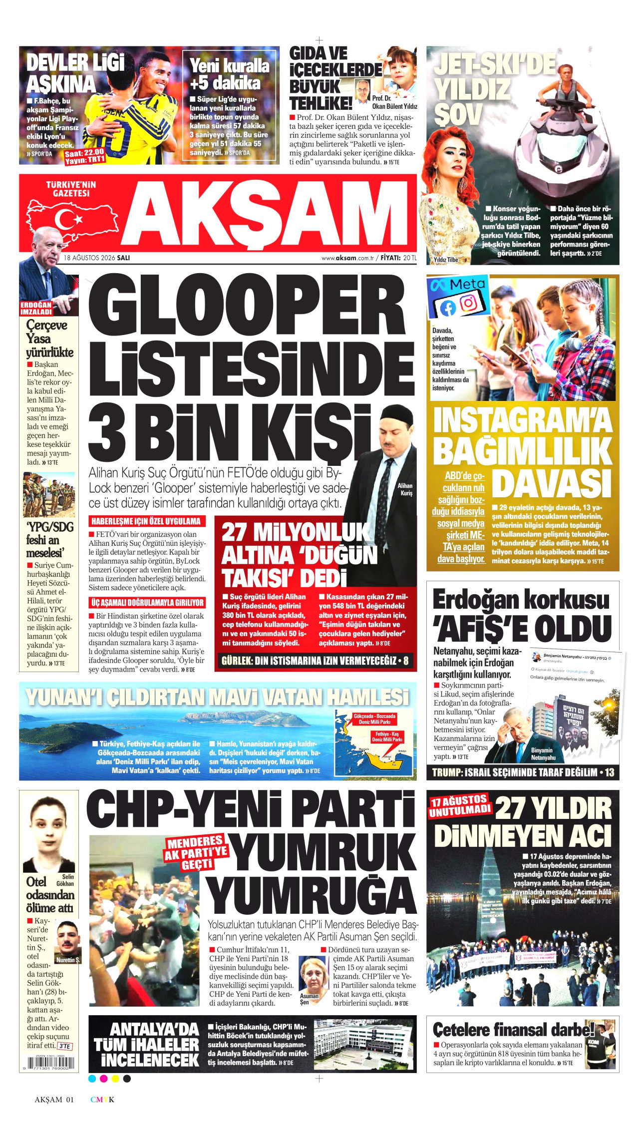AKŞAM 18 Ağustos 2026 Gazete Manşeti Büyük