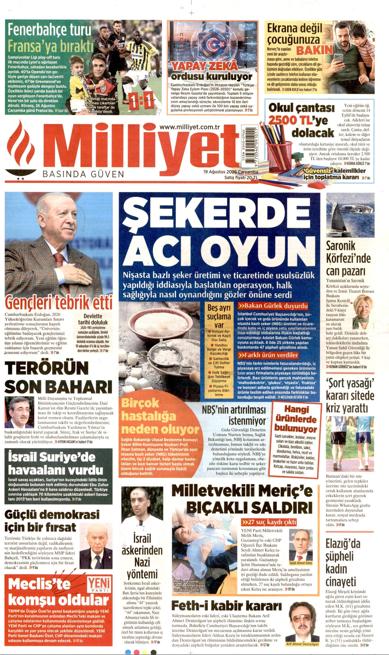 MİLLİYET 19 Ağustos 2026 Gazete Manşeti Büyük