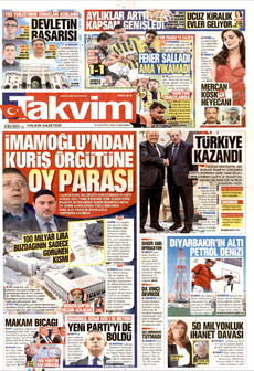 TAKVİM 19 Ağustos 2026 Gazete Manşeti Küçük