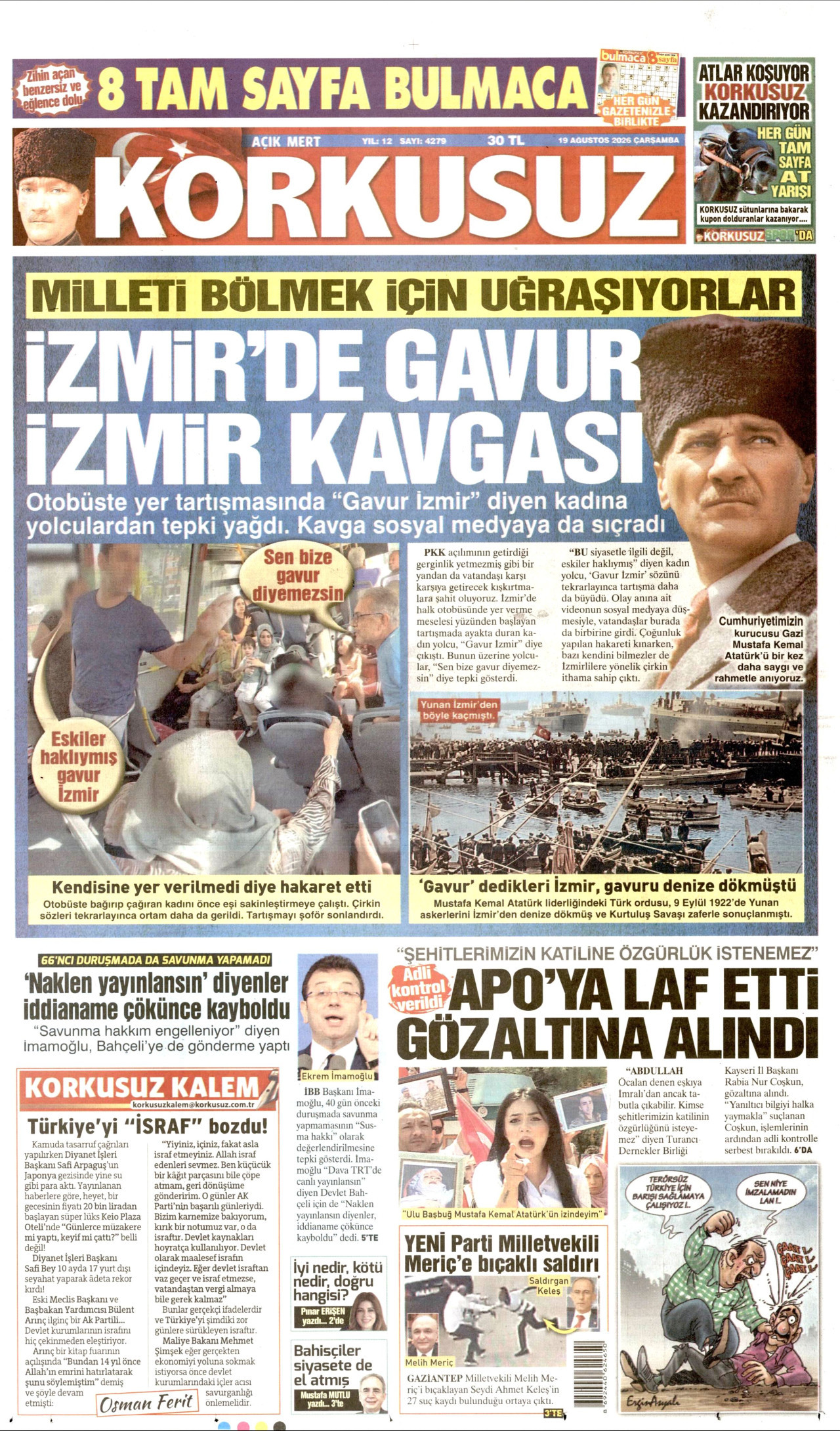KORKUSUZ 19 Ağustos 2026 Gazete Manşeti Büyük