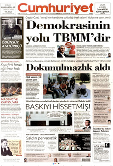 CUMHURİYET 21 Ağustos 2026 gazete manşeti