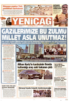 YENİÇAĞ 22 Ağustos 2026 gazete manşeti