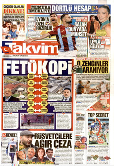 TAKVİM 25 Ağustos 2026 gazete manşeti