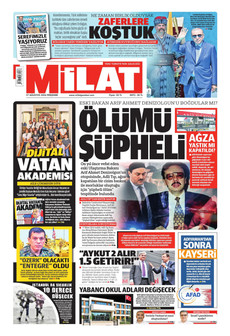 MİLAT 27 Ağustos 2026 gazete manşeti