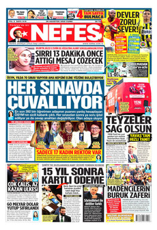 NEFES 28 Ağustos 2026 gazete manşeti