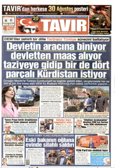 TAVIR GAZETESİ 28 Ağustos 2026 gazete manşeti