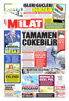 MİLAT 30 Ağustos 2026 gazete manşeti