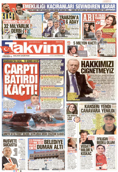 TAKVİM 3 Eylül 2026 gazete manşeti
