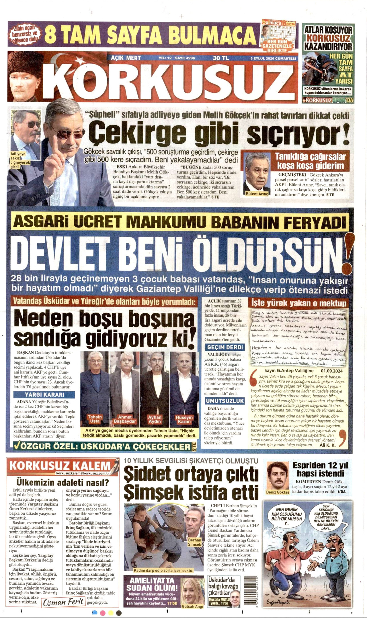 KORKUSUZ 5 Eylül 2026 Gazete Manşeti Büyük