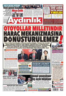AYDINLIK GAZETESİ 7 Eylül 2026 gazete manşeti