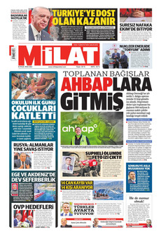 MİLAT 8 Eylül 2026 gazete manşeti