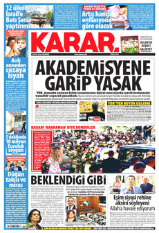 KARAR 9 Eylül 2026 gazete manşeti