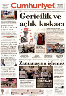 CUMHURİYET 15 Eylül 2026 gazete manşeti