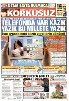 KORKUSUZ 15 Eylül 2026 gazete manşeti