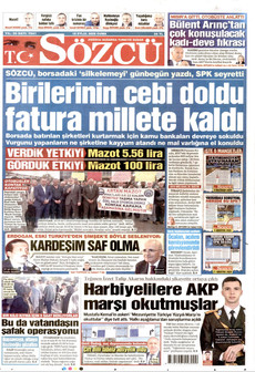 SÖZCÜ 18 Eylül 2026 Gazete Manşeti Küçük