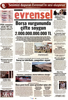 EVRENSEL 18 Eylül 2026 Gazete Manşeti Küçük